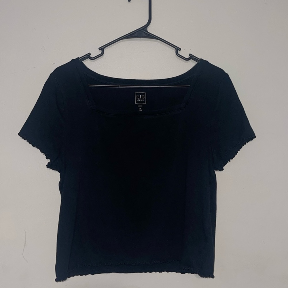 Black GAP Short Sleeve Square Neck Shirt
